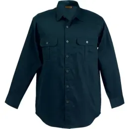 Navy Mens Bush Shirt Long Sleeve